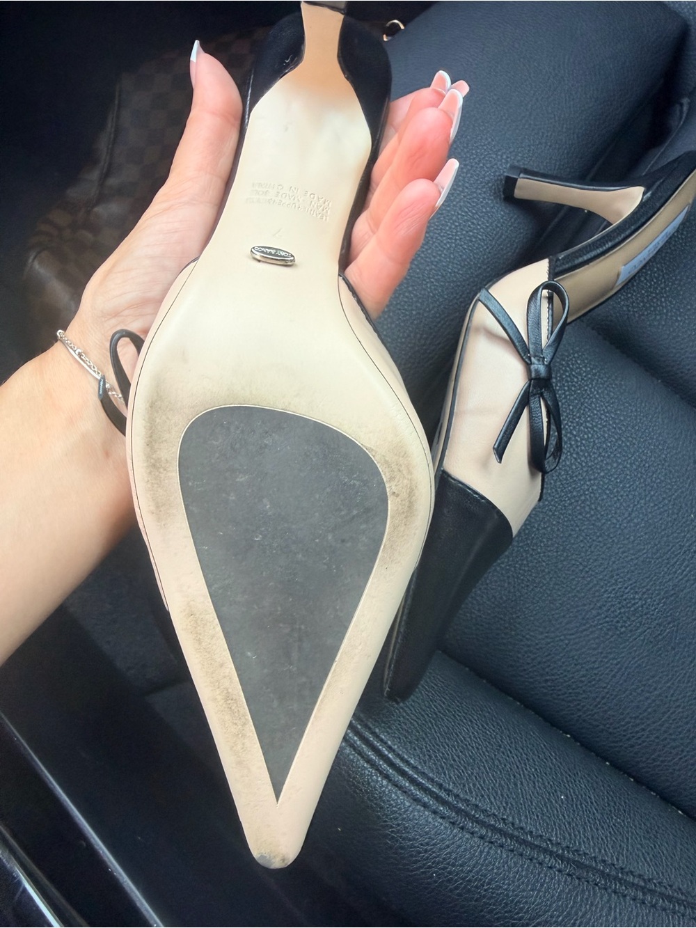Tony Bianco Shirley Mule in Beige and Black - Size 7 - Picture 8 of 9